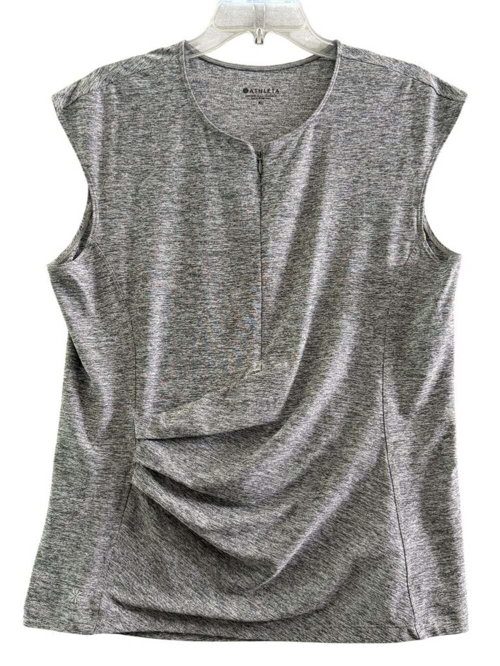 Athleta Pacifica Ruched Gray Tank Top